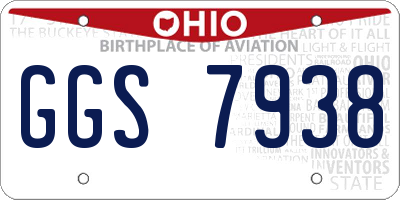 OH license plate GGS7938