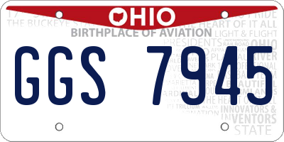 OH license plate GGS7945