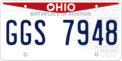 OH license plate GGS7948
