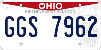OH license plate GGS7962
