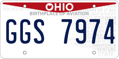 OH license plate GGS7974