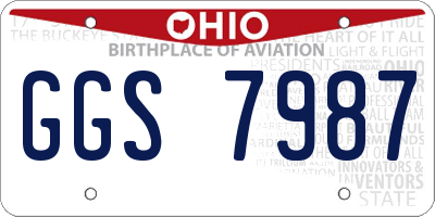 OH license plate GGS7987