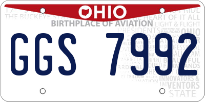 OH license plate GGS7992