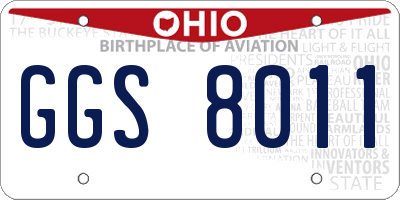 OH license plate GGS8011