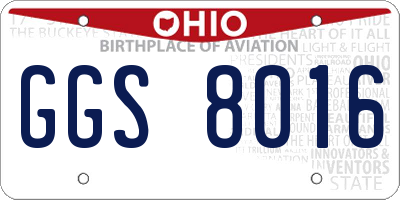 OH license plate GGS8016