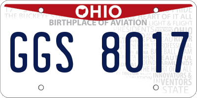 OH license plate GGS8017