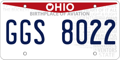 OH license plate GGS8022