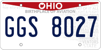 OH license plate GGS8027
