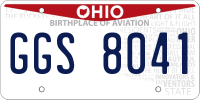OH license plate GGS8041