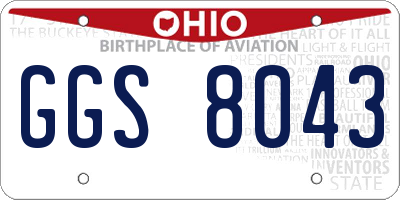 OH license plate GGS8043
