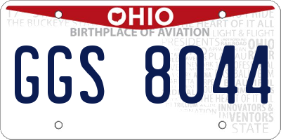 OH license plate GGS8044
