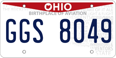 OH license plate GGS8049