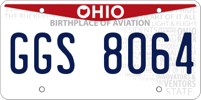 OH license plate GGS8064