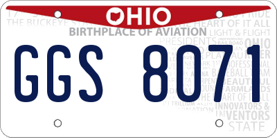 OH license plate GGS8071