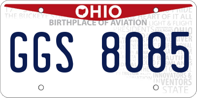 OH license plate GGS8085