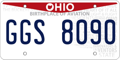 OH license plate GGS8090