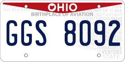 OH license plate GGS8092