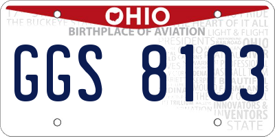 OH license plate GGS8103
