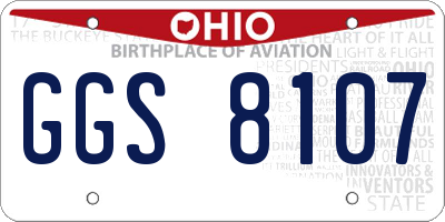 OH license plate GGS8107