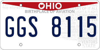 OH license plate GGS8115
