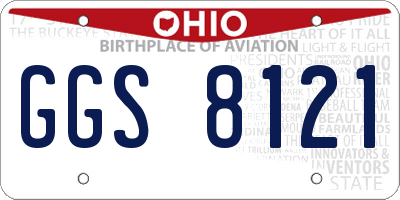 OH license plate GGS8121