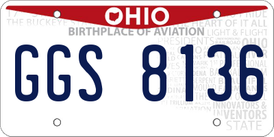 OH license plate GGS8136