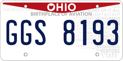 OH license plate GGS8193