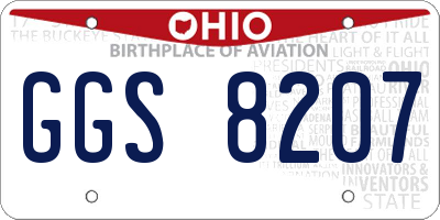 OH license plate GGS8207