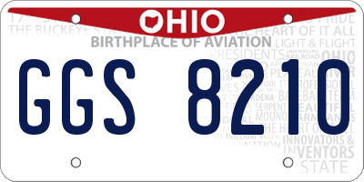OH license plate GGS8210