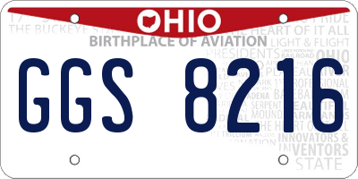 OH license plate GGS8216