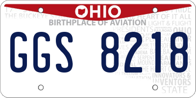 OH license plate GGS8218