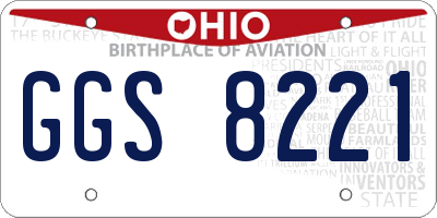 OH license plate GGS8221