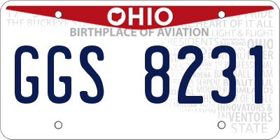 OH license plate GGS8231