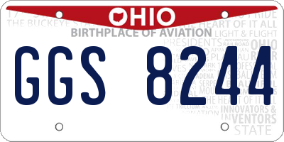 OH license plate GGS8244