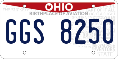 OH license plate GGS8250