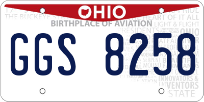 OH license plate GGS8258