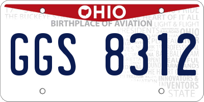 OH license plate GGS8312