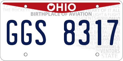 OH license plate GGS8317