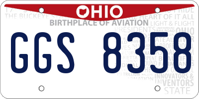 OH license plate GGS8358