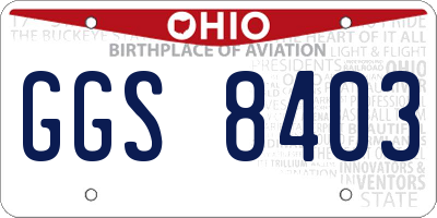 OH license plate GGS8403