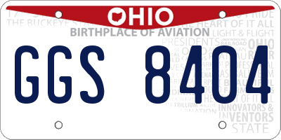 OH license plate GGS8404
