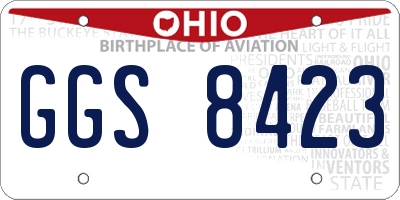OH license plate GGS8423
