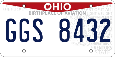 OH license plate GGS8432