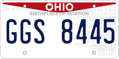OH license plate GGS8445