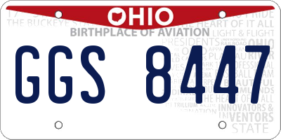 OH license plate GGS8447