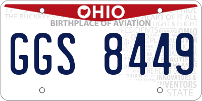 OH license plate GGS8449