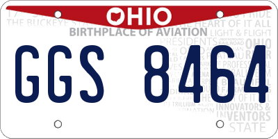 OH license plate GGS8464