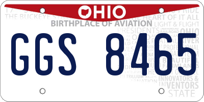 OH license plate GGS8465