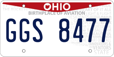 OH license plate GGS8477