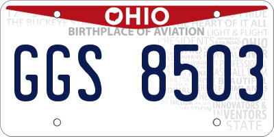 OH license plate GGS8503